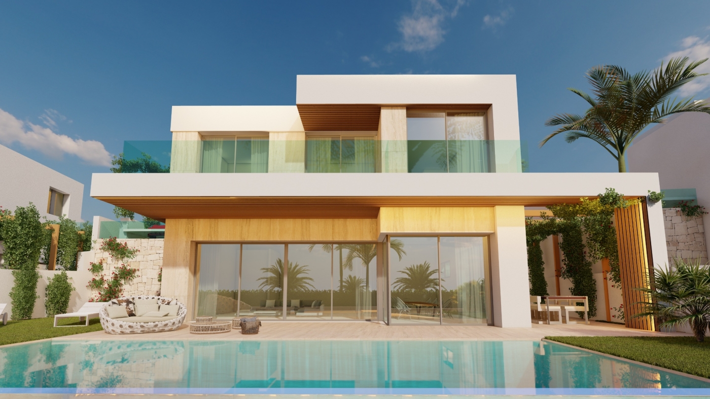 Villas de obra nueva en 1ª línea de golf en Estepona