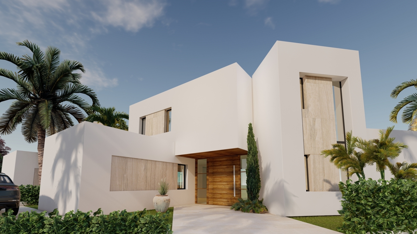 Villas de obra nueva en 1ª línea de golf en Estepona