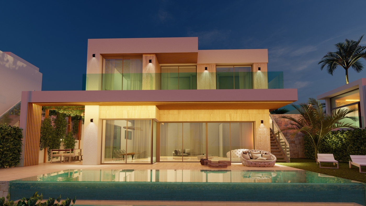 Villas de obra nueva en 1ª línea de golf en Estepona
