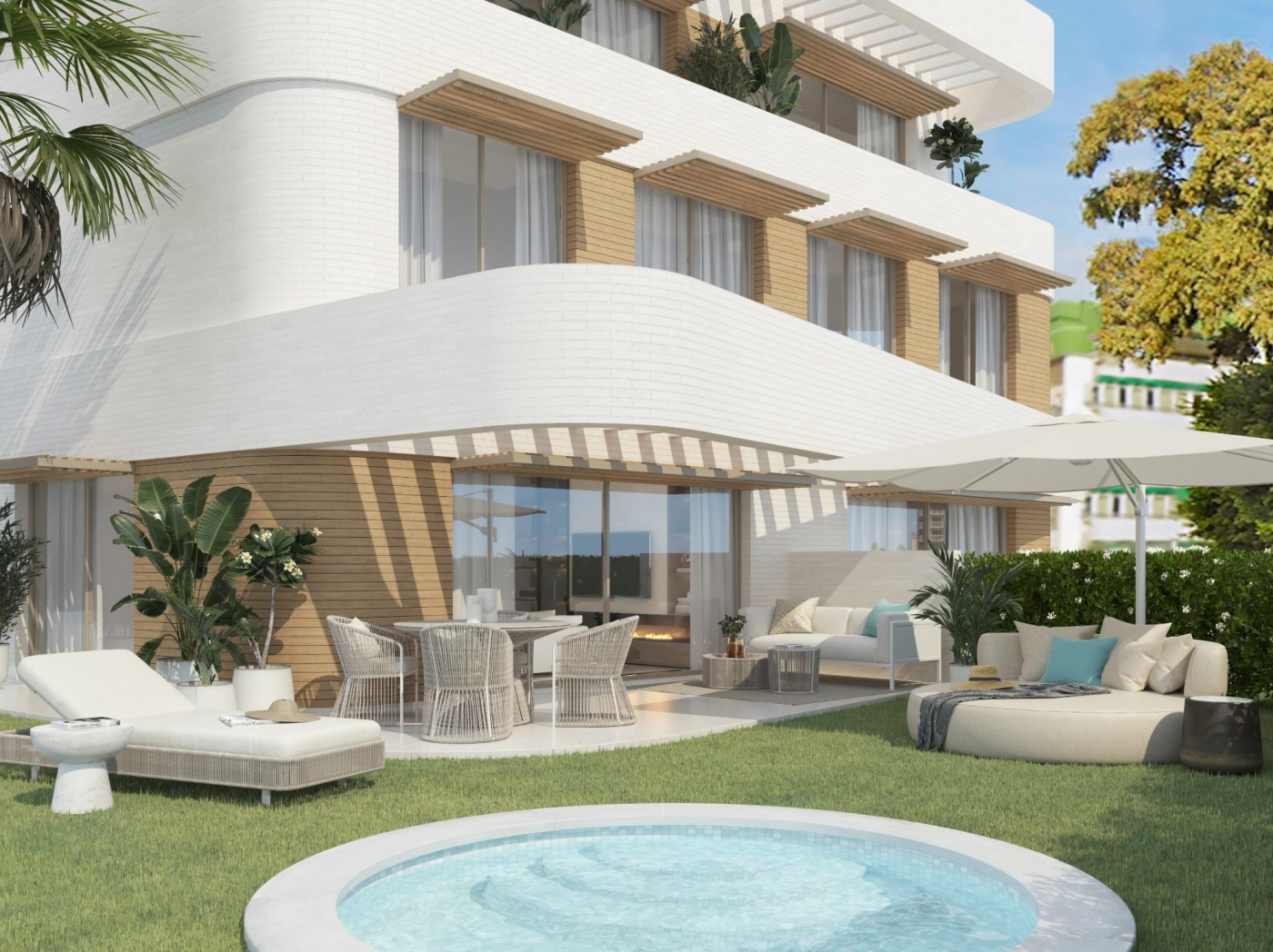 New development in first line of beach in El Limonar, Malaga